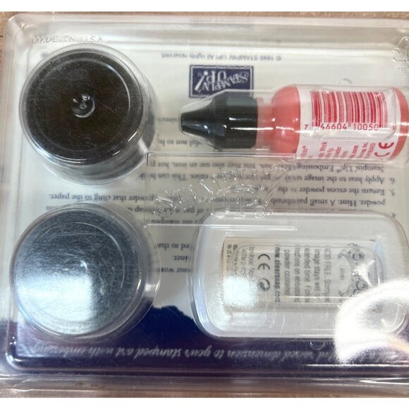 Stampin Up! Embossing Kit With Sterling Silver Gold Glory Powders Top Boss Pad - Picture 4 of 4